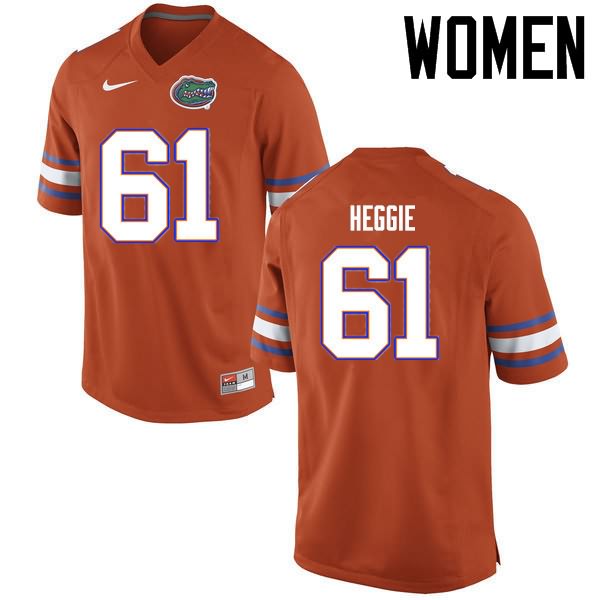 NCAA Florida Gators Brett Heggie Women's #61 Nike Orange Stitched Authentic College Football Jersey OQQ0264QS